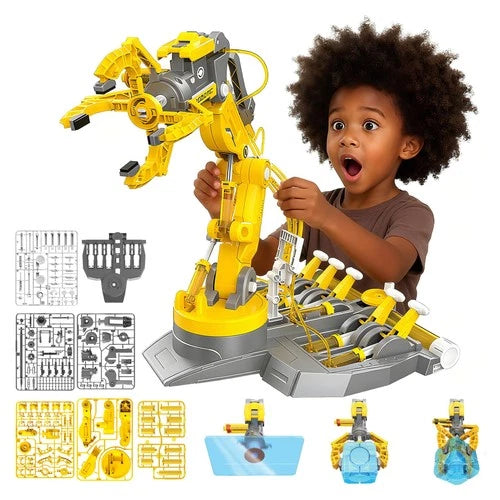 SMIESSKIDDO 3 in 1 Hydraulic Robot Arm 220 Pcs STEM Building Toys with 4Jaw ...