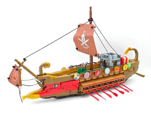 MOC Spartan Warship Flagship Ancient Navy Model Building Blocks Set Bricks Toys