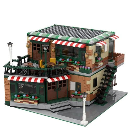 MOC Modular Cafe & Pub with Interior Building Blocks Set 2258 Pieces