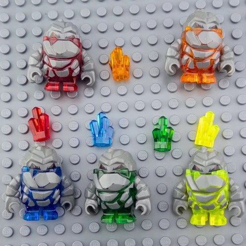 LEGO Power Miners Rock Monster Lot Of 5 W/ Crystals Sulfurix Boulderax Firox