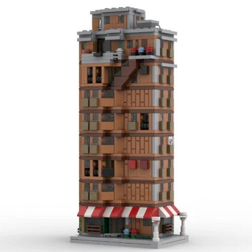 MOC-153217 Modular Apartment Building Blocks Street View Set 1472 Pieces MOC