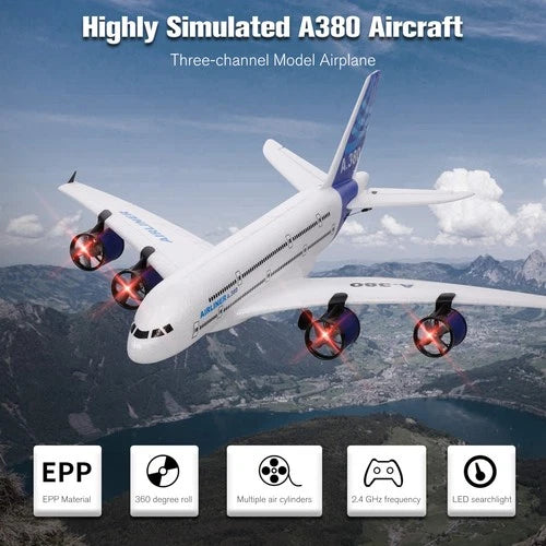 A380 RC Plane 2.4G 3CH EPP Foam RC Airplane 360°Roll 200m Control Distance Toy