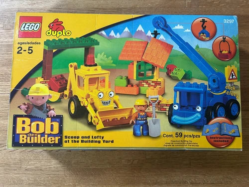 HTF Retired MEOW 3297 Duplo Bob The Builder Scoop & Lofty 100%CompleteManual&Box