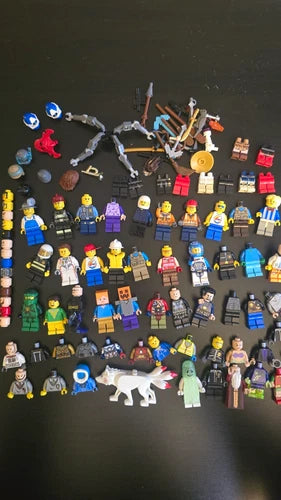 LEGO Minifigures Bulk Lot Mixed Characters Accessories Weapons Minecraft Wolf