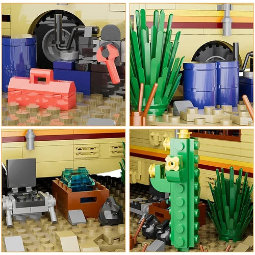 New Breaking Bad RV Camper Van Building Blocks Model Set Toy W/2 Figs Unbranded