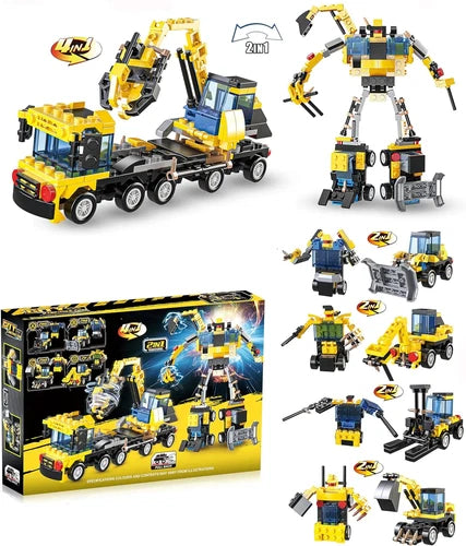 Building Blocks Car Pullback Type 10 Models 4 IN 2 Assembling Kids Puzzle Toys
