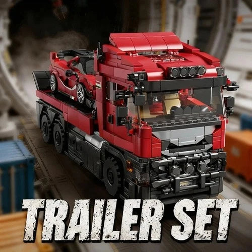 Truck Trailer Building Blocks Set 1728Pcs Transport Vehicle DIY Model Toy Gift