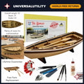 Wooden Model Boat Building Kit - DIY Dinghy 1:12 Scale - Tools, Glue & Paint Inc