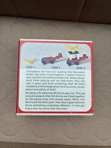 RARE!! Playskool American Bricks 843 Helicopter Vintage Blocks Set New In Box