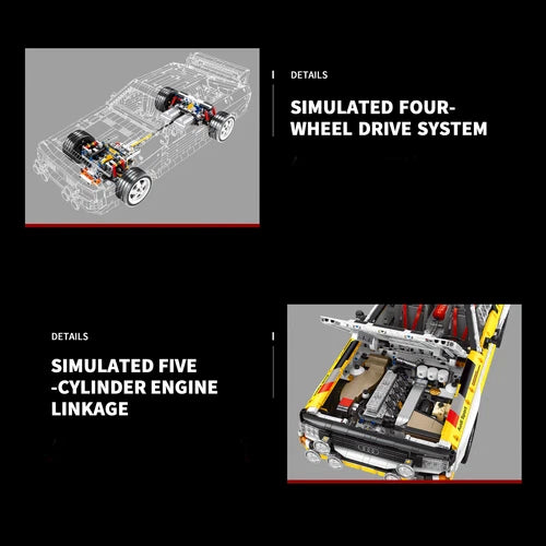1:8 Scale Audi Sport Quattro S1 Rally Car 1984 Building Blocks 3887PCS