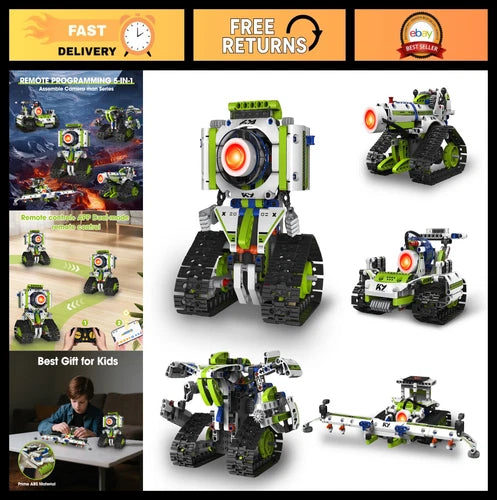 STEM Robotics Kit for Kids 8-12, 5-in-1 Robot Building Set, 337 Pcs Remote Contr