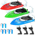 High Speed RC Boats 3PK 10km/h Remote Control Boat Kit for Kids & Adults Blue