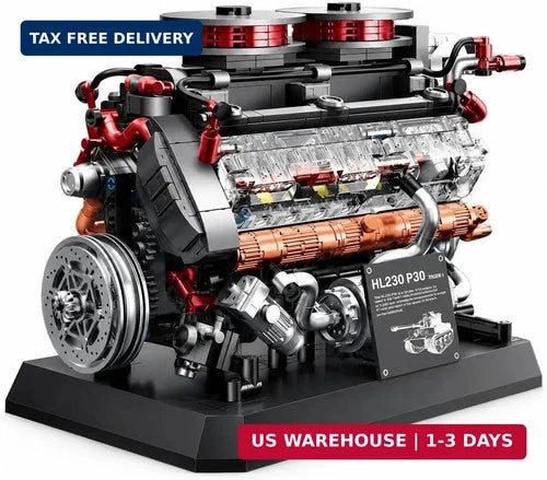 Engine Building Kit for Adults, 1236-Piece Mechanical Engine Model Building Set