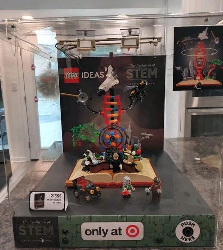 LEGO Ideas The Evolution of STEM 21355 Official Store Lighted Display Case