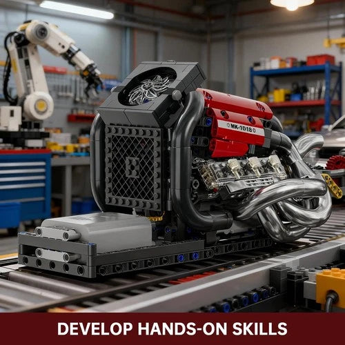 Formula One Engine Building Blocks, Motor Model Building Toys, Car Combustion En