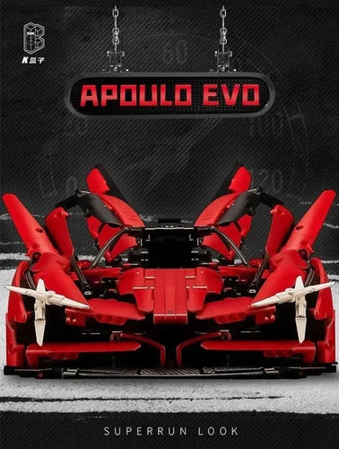KBOX 1:8 Scale -- Apollo Evo HyperCar Building Blocks Set -- 3669 Pcs