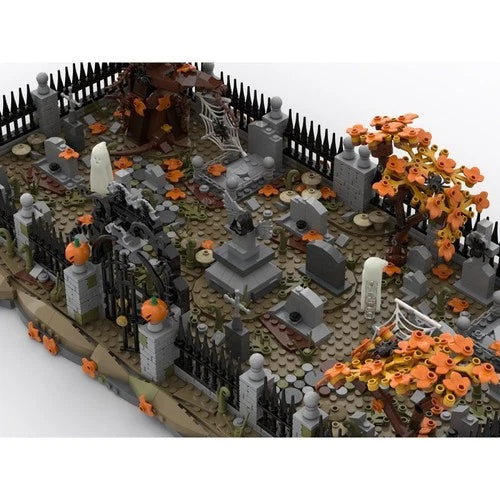 Modubrix Mocs Brick Block Medieval Haunted Cemetery 2025 Parts Building Toys Set