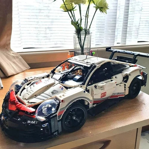 USA SHIP-(1631 Pieces) With Controller 911 RSR Race Car Model Building Blocks