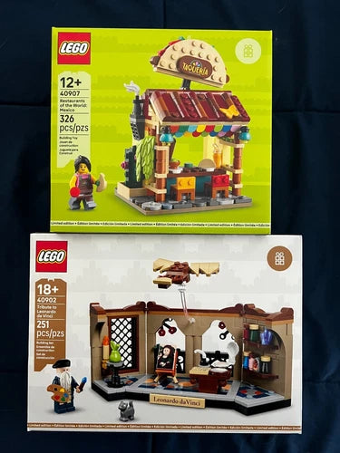 Lego LOT 2- Restaurant 40907 & Tribute to Leonardo Da Vinci 40902