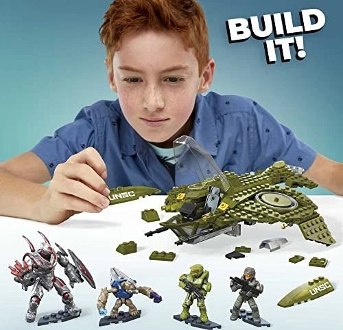 UNSC Wasp Onslaught Aircraft Building Set - 406 Pieces, 4 Action Figures, Collec