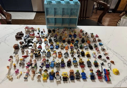 Lego Mini Figure Lot Assorted - 81 Minifigs -Friends - Pets - Animals & Extras