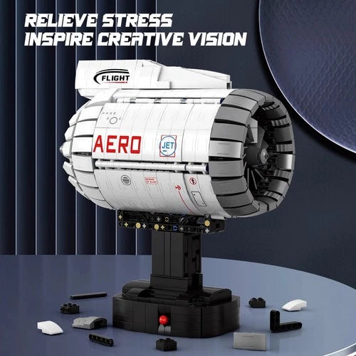 Aero Turbofan Engine Building Blocks with Motorized Linkage birthday toy gift