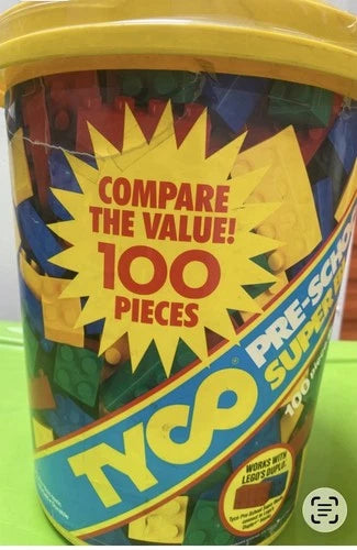 TYCO Pre-School Super Blocks 100-Piece Interlocking Blocks Set Bucket/Tub
