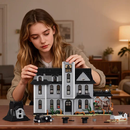 Addams Family Nightfall Manor Family House Building Blocks Set Building Bricks