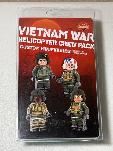 BRICKMANIA BMF568 VIETNAM WAR HELICOPTER CREW PACK CUSTOM (4) MINIFIGURES NEW