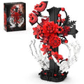 Gothic Skull Flowers Building Set, Horror Decor with Cross, 901PCS Gift for Teen