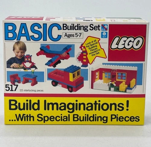 LEGO 517 Basic Building Set Vintage 1988 New Unopened Box 115 Pieces