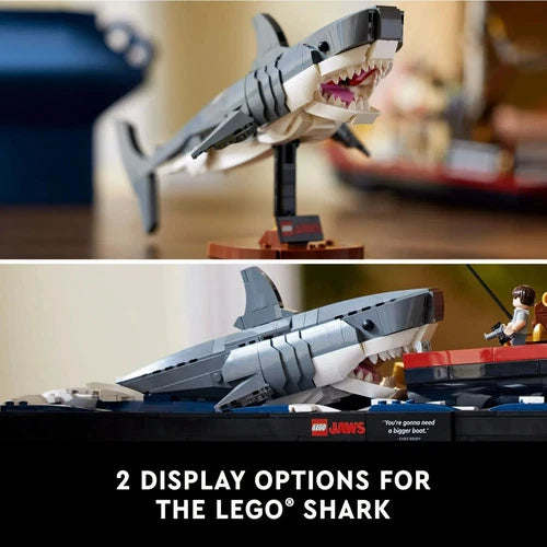 MEOW Ideas Jaws Set - Diorama Kit for Fans of the Movie - Shark Toy with Boat an