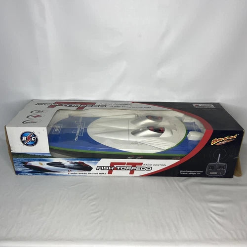 Fish Torpedo 30” Radio Control High Speed Racing Boat Open Box & Pole