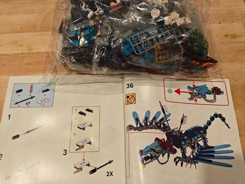 NEW Ninjago 2521 Lightning Dragon Battle Complete Brick Set + All 4 Minifigures