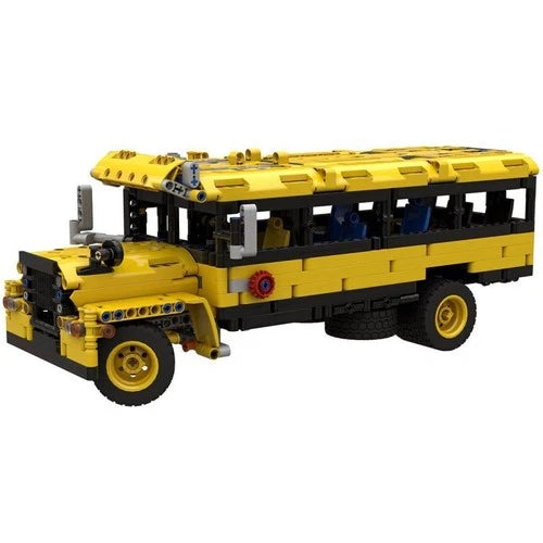 Old School Bus MOC Set 1104 Parts Display Building Model MOC-65658