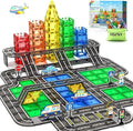 Magnetic Tiles Road Set 104 PCS STEM Building Blocks Toddler IGIVI K 3-5 5-7 4-8