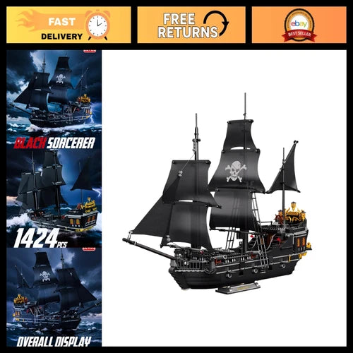 1424PCS Pearl Pirate Ship Mini Blocks Building Set - STEM Construction Toy for A