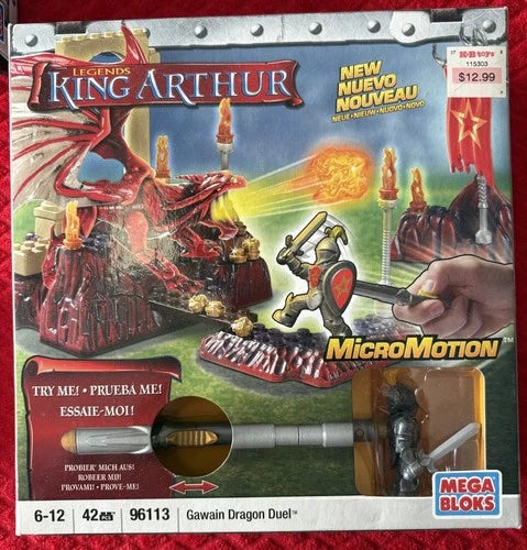 MEGA BLOKS Legends King Arthur MicroMotion Gawain Dragon Duel Set 96113 ~ New!