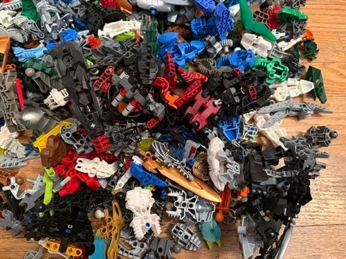 5lbs Lot of Random Bionicle/Hero Factory LEGO Parts Shield Masks Weapons