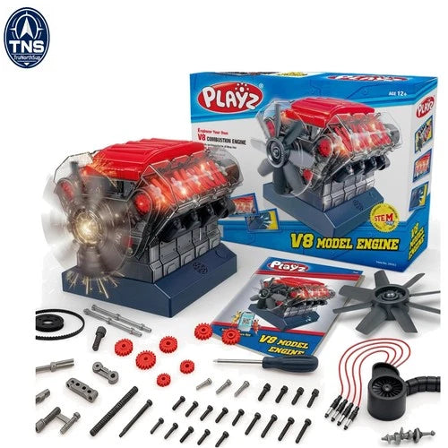V8 Engine Model Kit Build Your Own Working Mini V8 Engine STEM Kit for Adults...