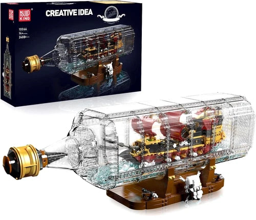 Mould King 10066 Drifting Bottle Queen Anne's Pirate Ship Building Block Toy Kit
