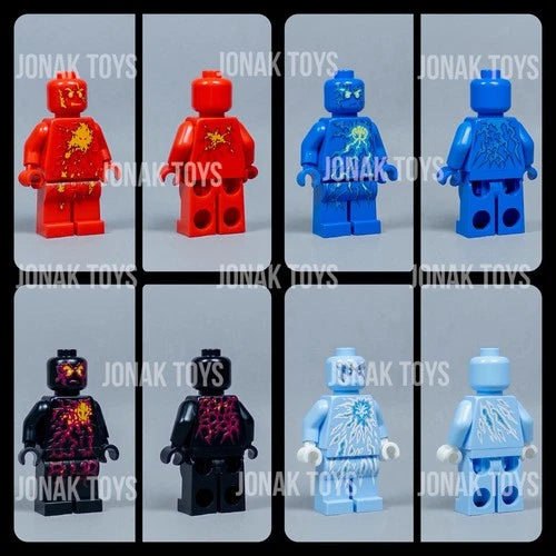 LEGO Ninjago NRG Jay Cole Zane Kai Minifigure Lot Of 4 (UV Printed)