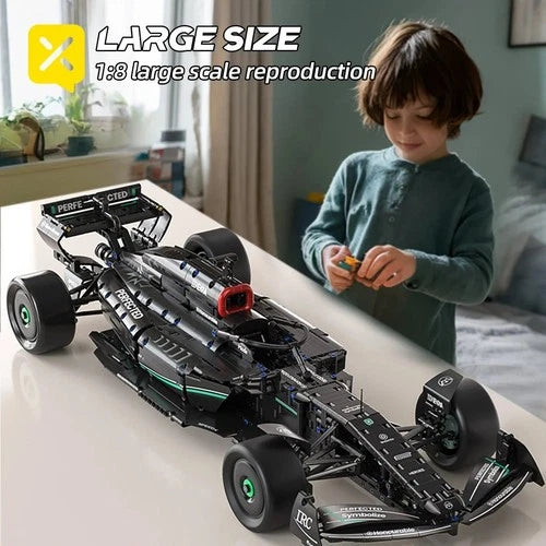 1724pcs 1:8 Black F1 Formula Racing Car Model Building Blocks toys gift