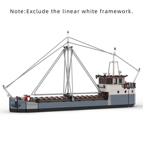 Modubrix MOC-87964 2 Bay Cargo Boat 1961 Parts Building Blocks Toys Kit