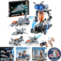 Creative 5-in-1 Interlocking Fighter Plane Building Kit - For Young Engineers