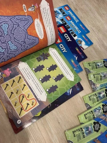 Lego Birthday Huge Party Favor Lot polybags sticker books dots bracelets