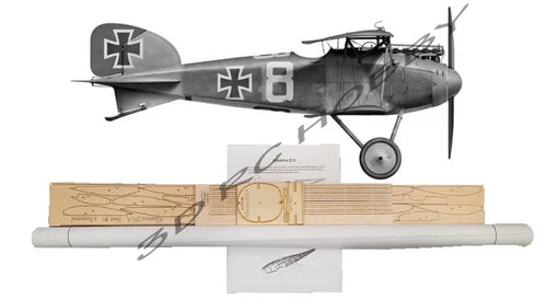 Albatros DII 34" Wingspan RC Airplane Kit Laser Cut Balsa & Ply Short Kit