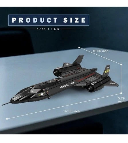SR-71 Blackbird Lockheed Recon Aircraft Building Blocks Plane 1733pc