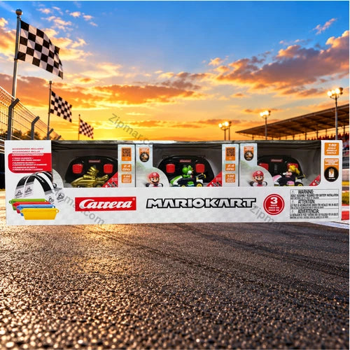 Carrera Mario Kart RC Mini Racers 3-Pack Mario Yoshi Peach 1:50 Scale 2.4GHz NIB