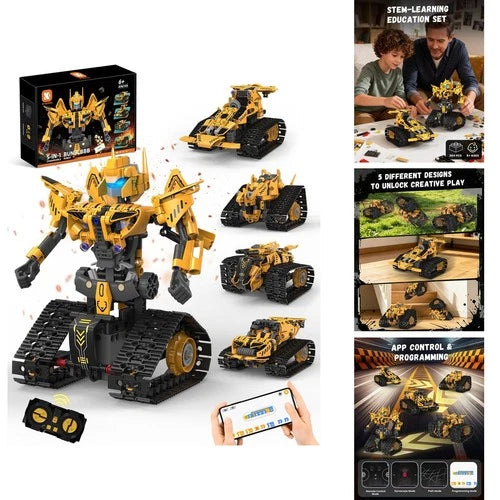 Kivtrer 5 in 1 STEM Robot Building Kit RC Robot Toys Ages 6+